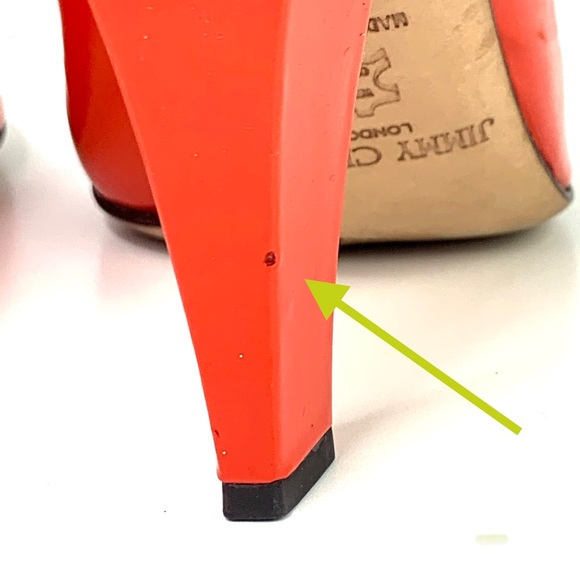 Jimmy Choo Mandarin Patent Peep Toe -Sz 39 Worn 1X - Picture 6 of 8